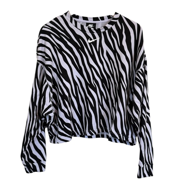 Nike Icon Clash Zebra Print Crew Active Pullover Sweatshirts Women’s Size Medium - Picture 5 of 11